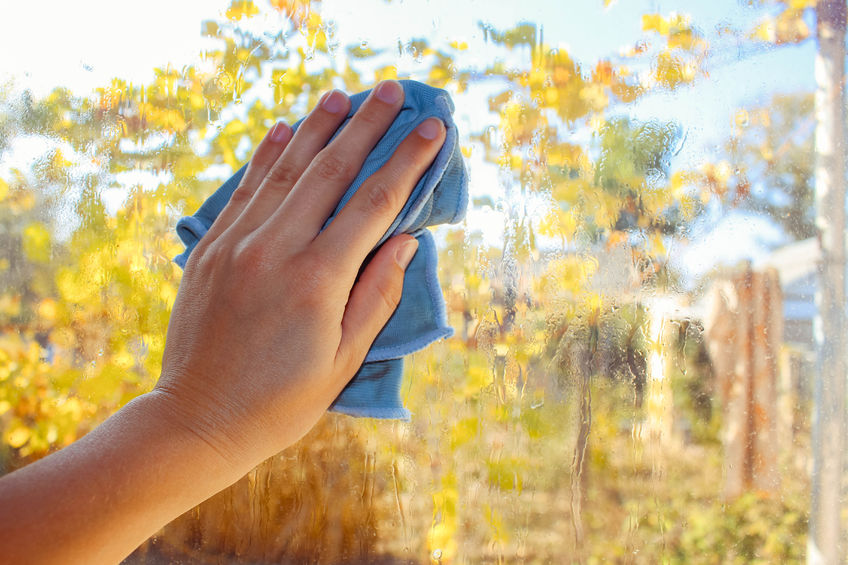 35814773 - a woman cleans the window